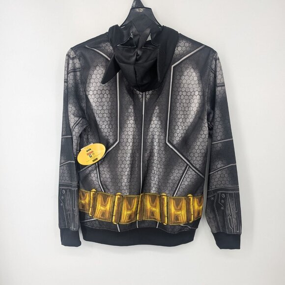 DC Comics Batman Hoodie Men Size M Full Zip Masked Cosplay Dark Knight Hero Body - Picture 2 of 12